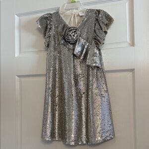Zara Shimmering Silver Kids Dress girls 6